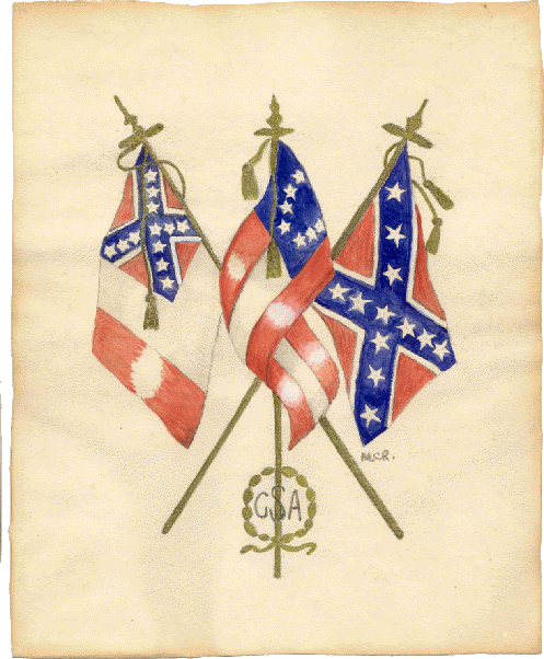 Confederate Flags drawn by Mrs. Leaper M. Robinson on Jan. 28, 1911